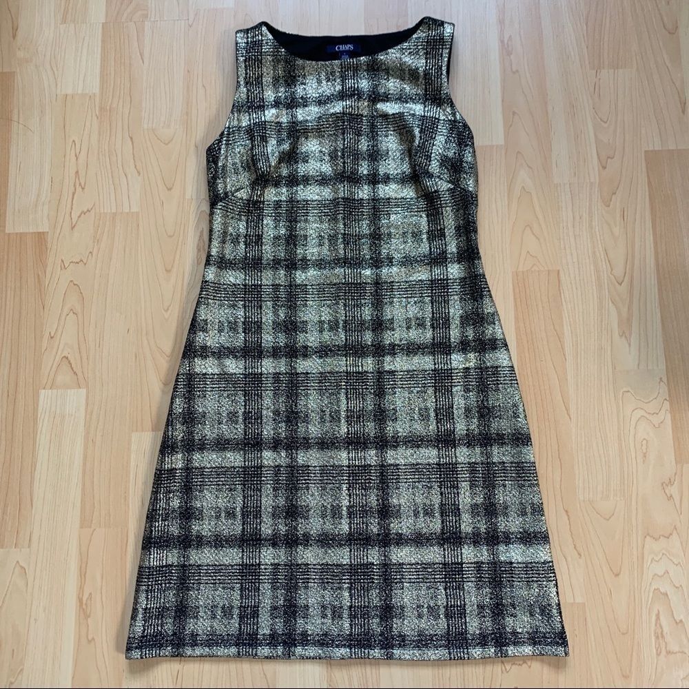 Shimmery Sleeveless Chaps Dress Size 6